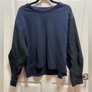 Athleta Navy and Black Long Sleeve Pullover shirt